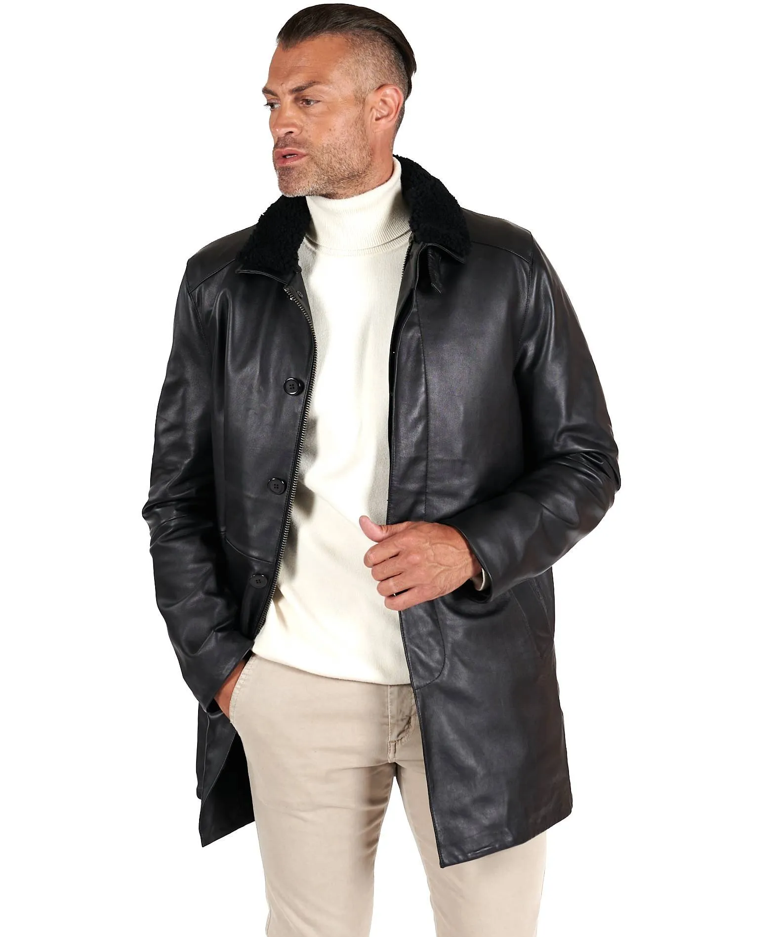 -cappotto uomo pelle