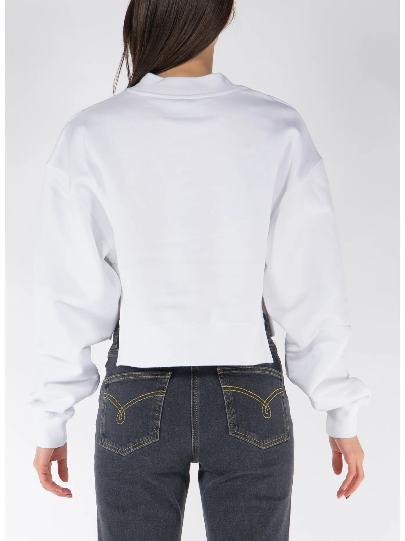     -MOSCHINO JEANS    -FELPA GIROCOLLO CROPPED-