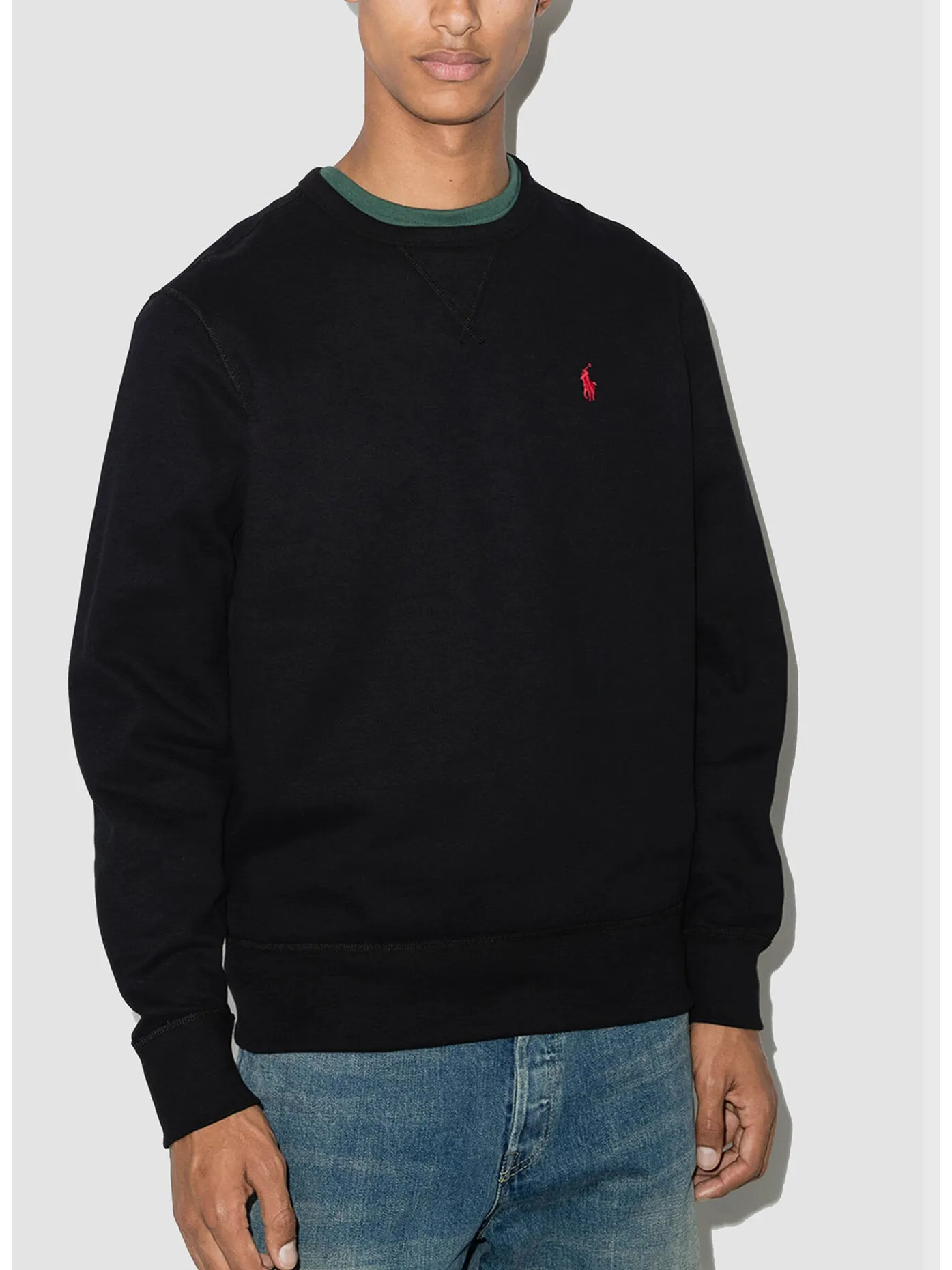     -POLO RALPH LAUREN    -FELPA GIROCOLLO CON LOGO RICAMATO-