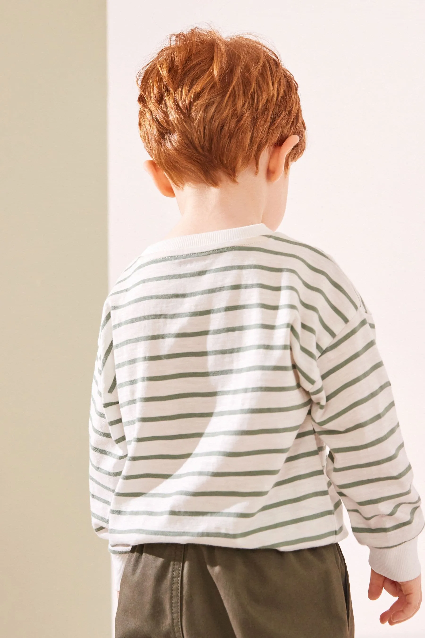 100% Cotton Long Sleeve Animal Print Character T-Shirts 3 Pack (3mths-7yrs)    