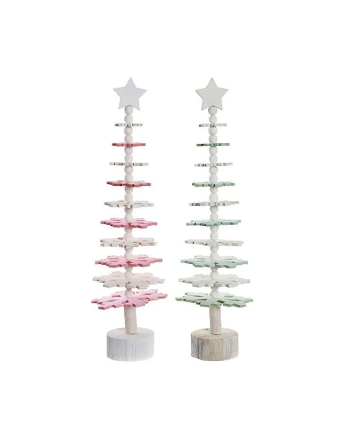 2 Alberi di natale decorativi DKD Home Decor Legno MDF (14x14x51 cm)