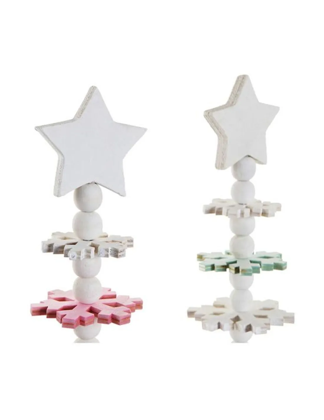 2 Alberi di natale decorativi DKD Home Decor Legno MDF (14x14x51 cm)