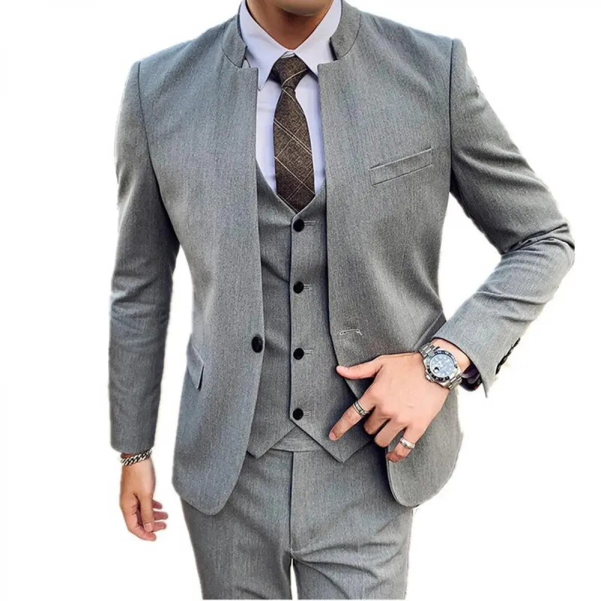 Abiti Blazer Giacca Pantaloni Monopetto Abiti in 3 pezzi Colletto da uomo Uno