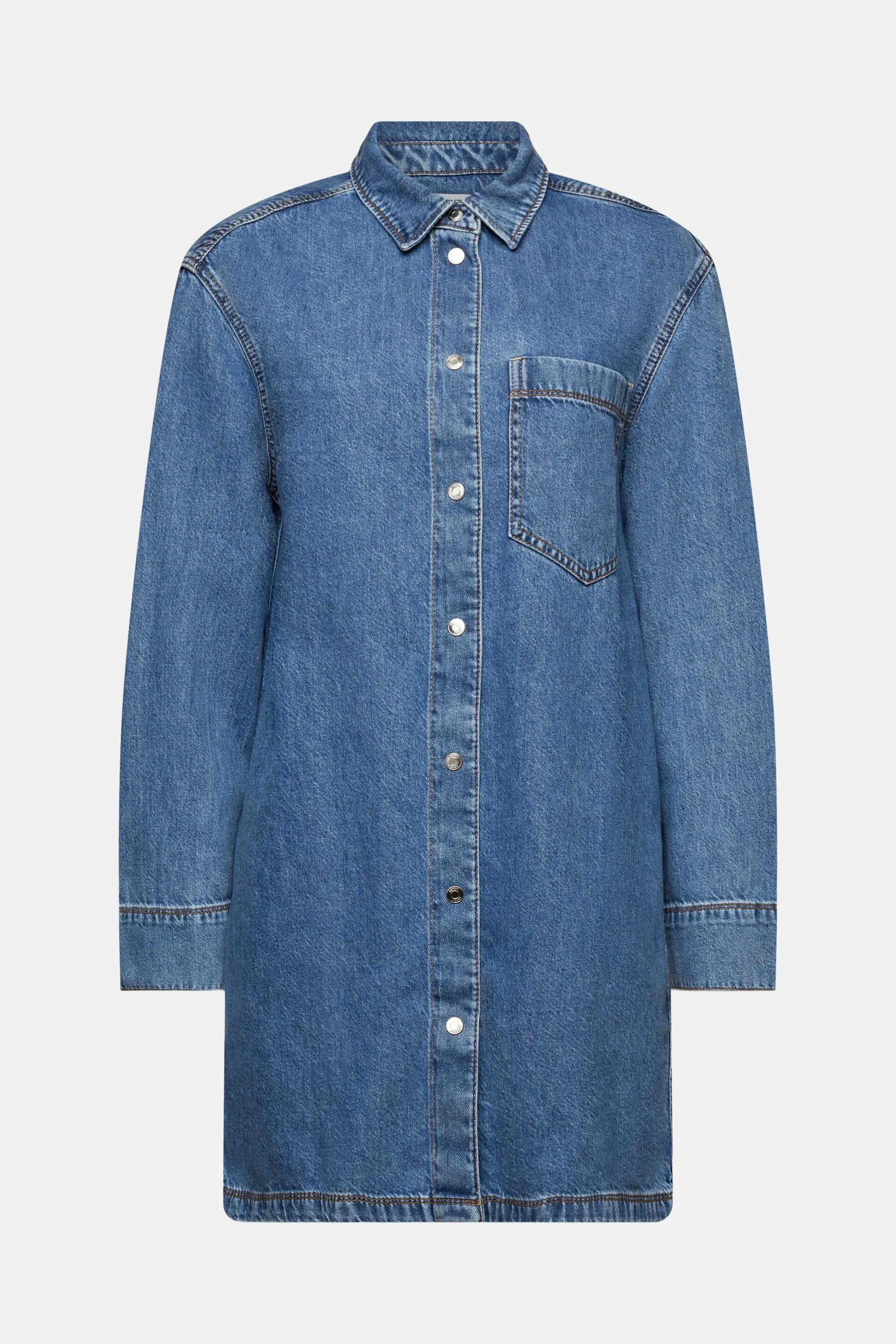 Abito mini a camicia in denim