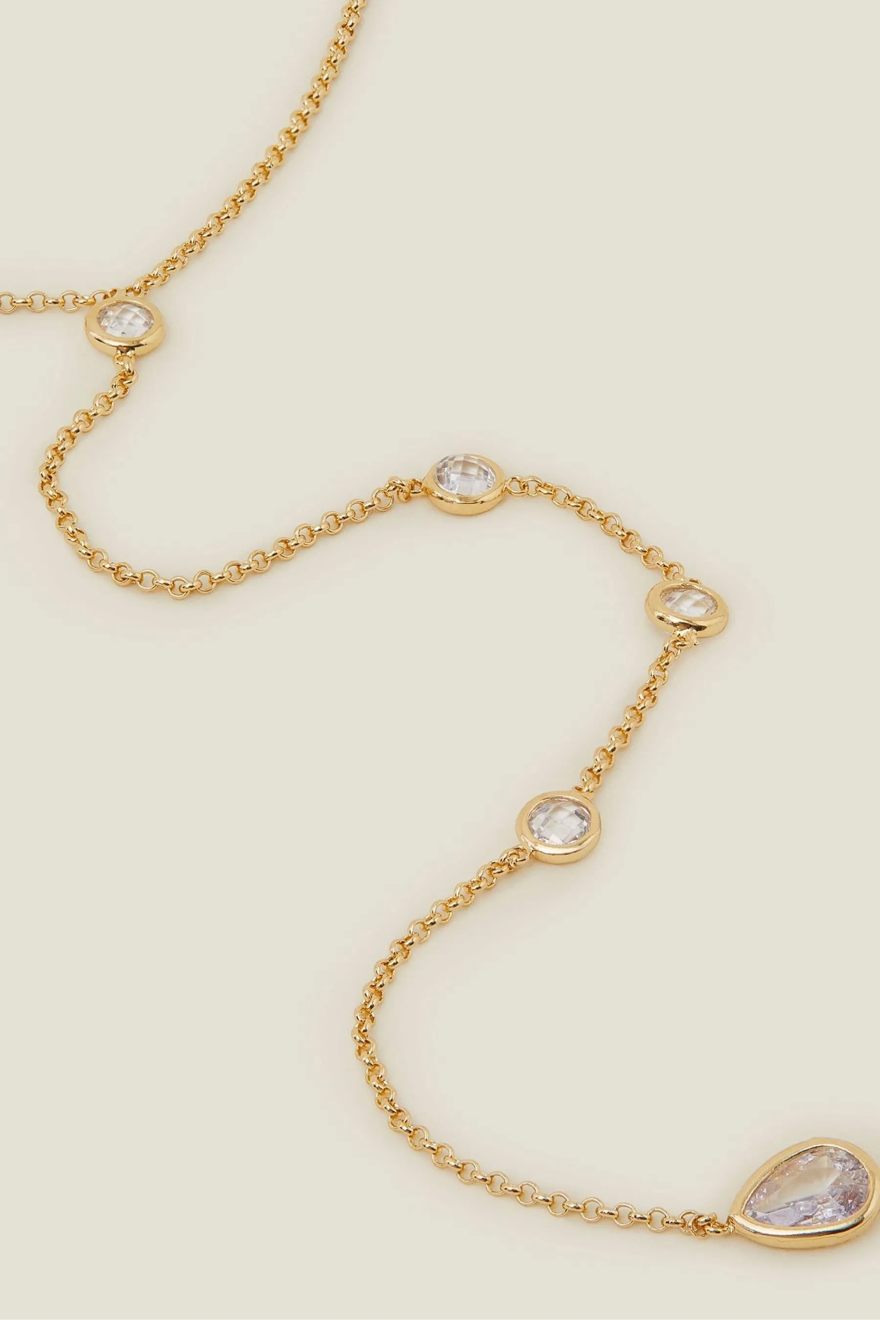 Accessorize - Collana placcata 14ct con catena a Y e pera