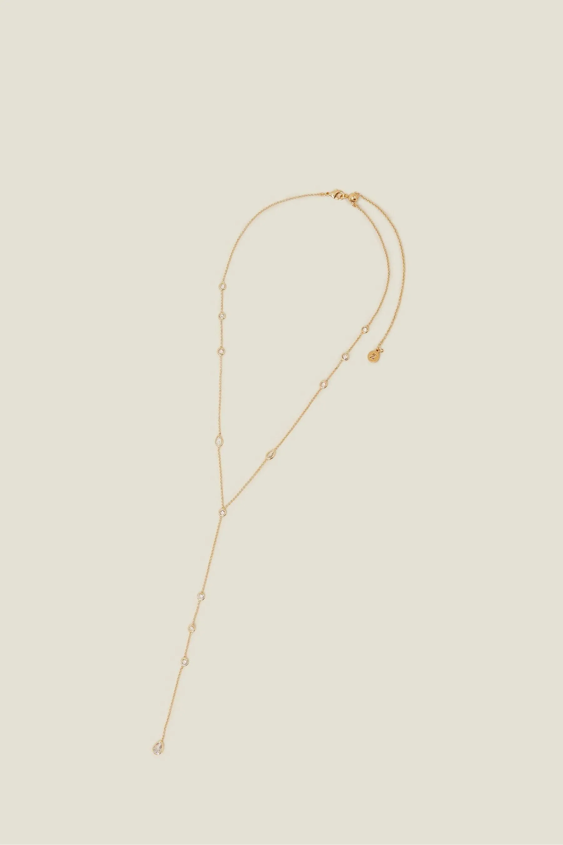 Accessorize - Collana placcata 14ct con catena a Y e pera