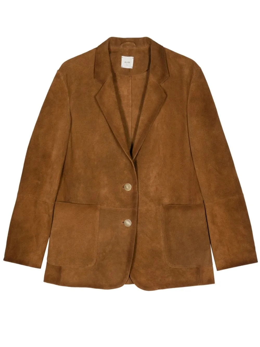 ALYSI pelle scamosciata in pelle in pelle blazer a petto singolo