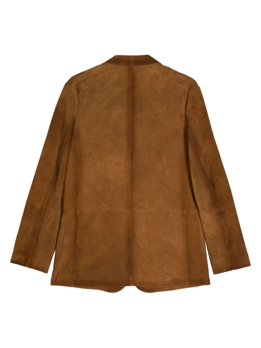 ALYSI pelle scamosciata in pelle in pelle blazer a petto singolo