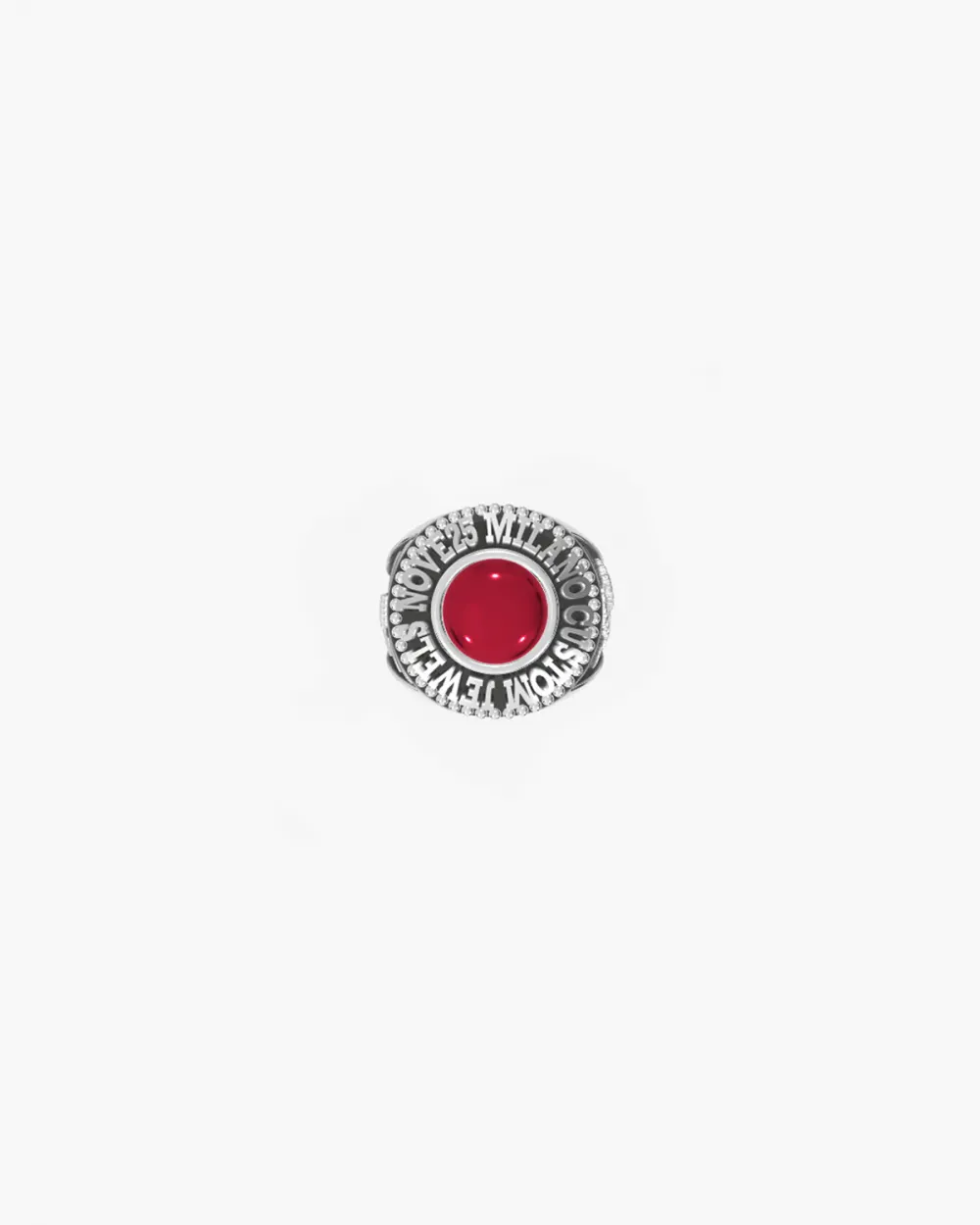 ANELLO CELEBRATIVO TONDO MINI PERSONALIZZABILE IN ARGENTO