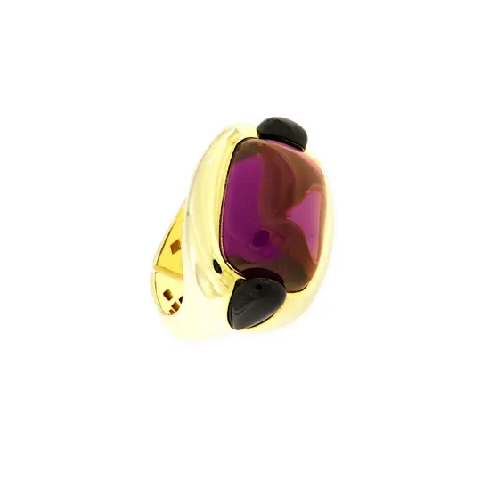 Anello in argento e cabochon di ametista