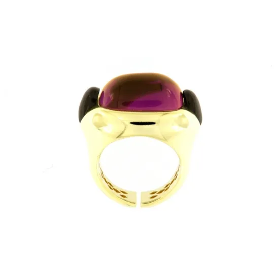Anello in argento e cabochon di ametista