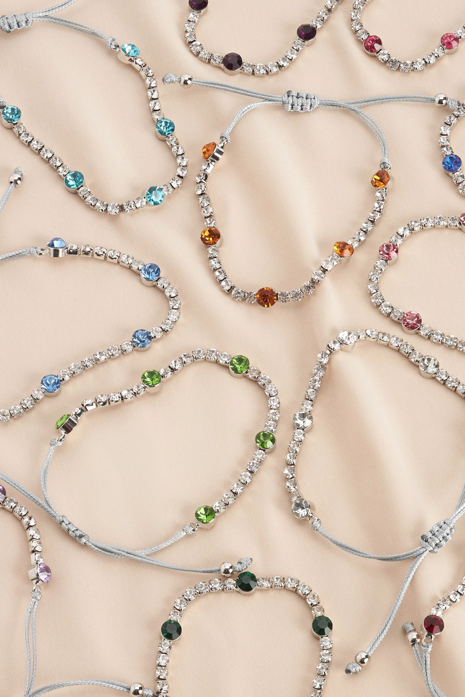 Argento a pieghe  - Birthstone - Bracciale elastico luccicante