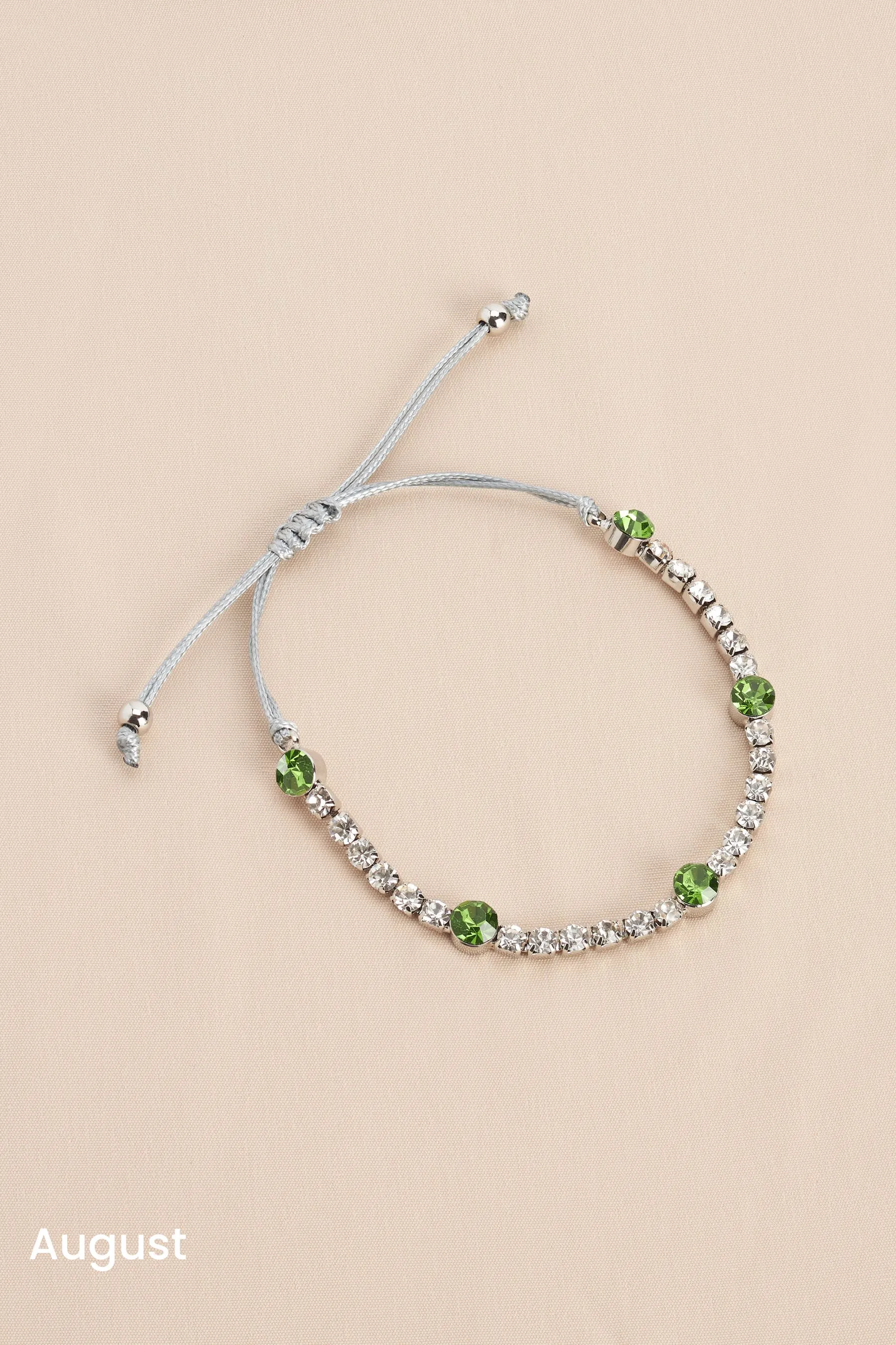 Argento a pieghe  - Birthstone - Bracciale elastico luccicante
