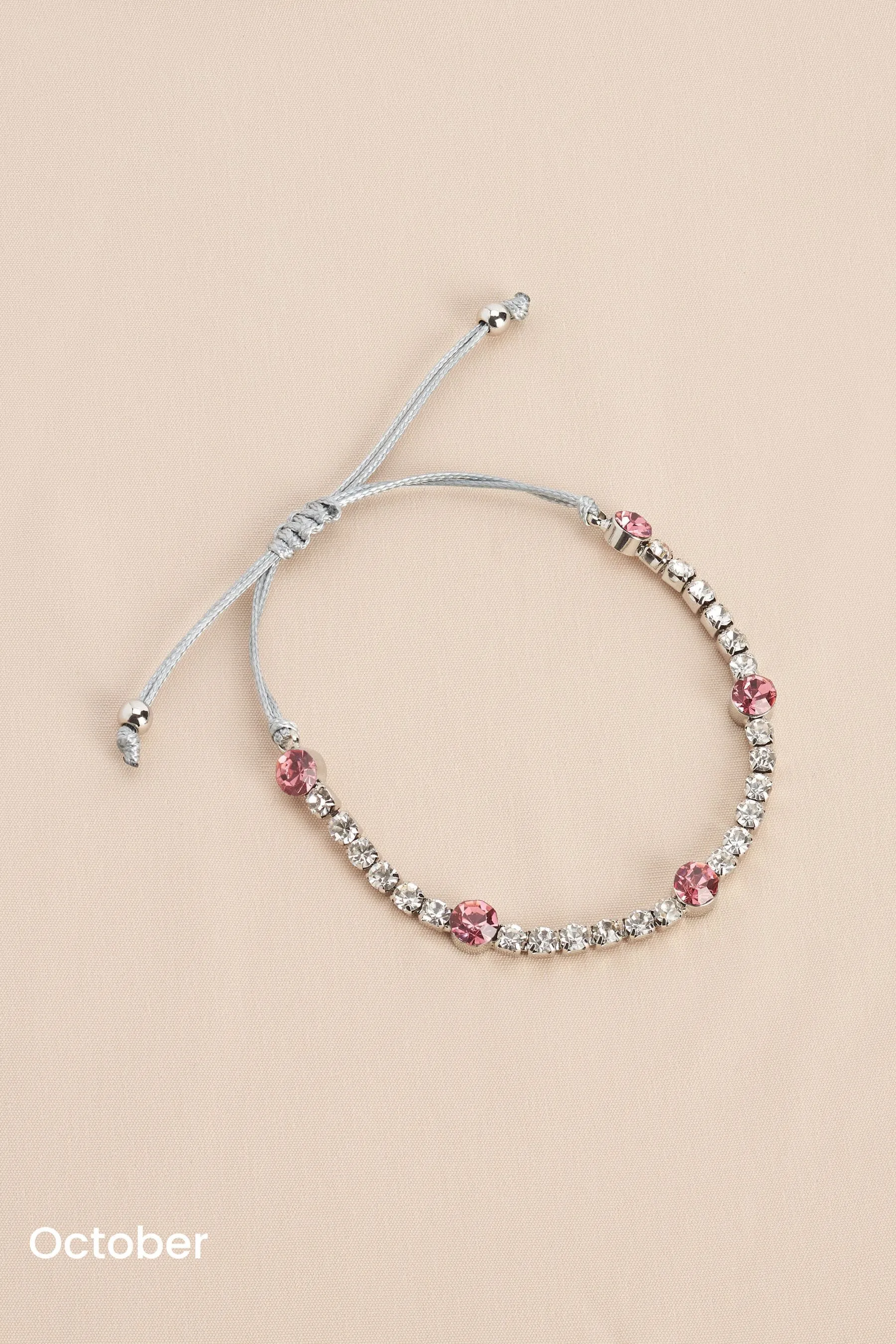 Argento a pieghe  - Birthstone - Bracciale elastico luccicante