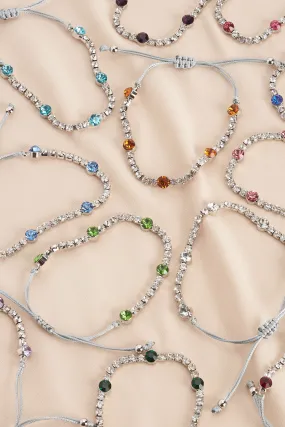 Argento a pieghe  - Birthstone - Bracciale elastico luccicante