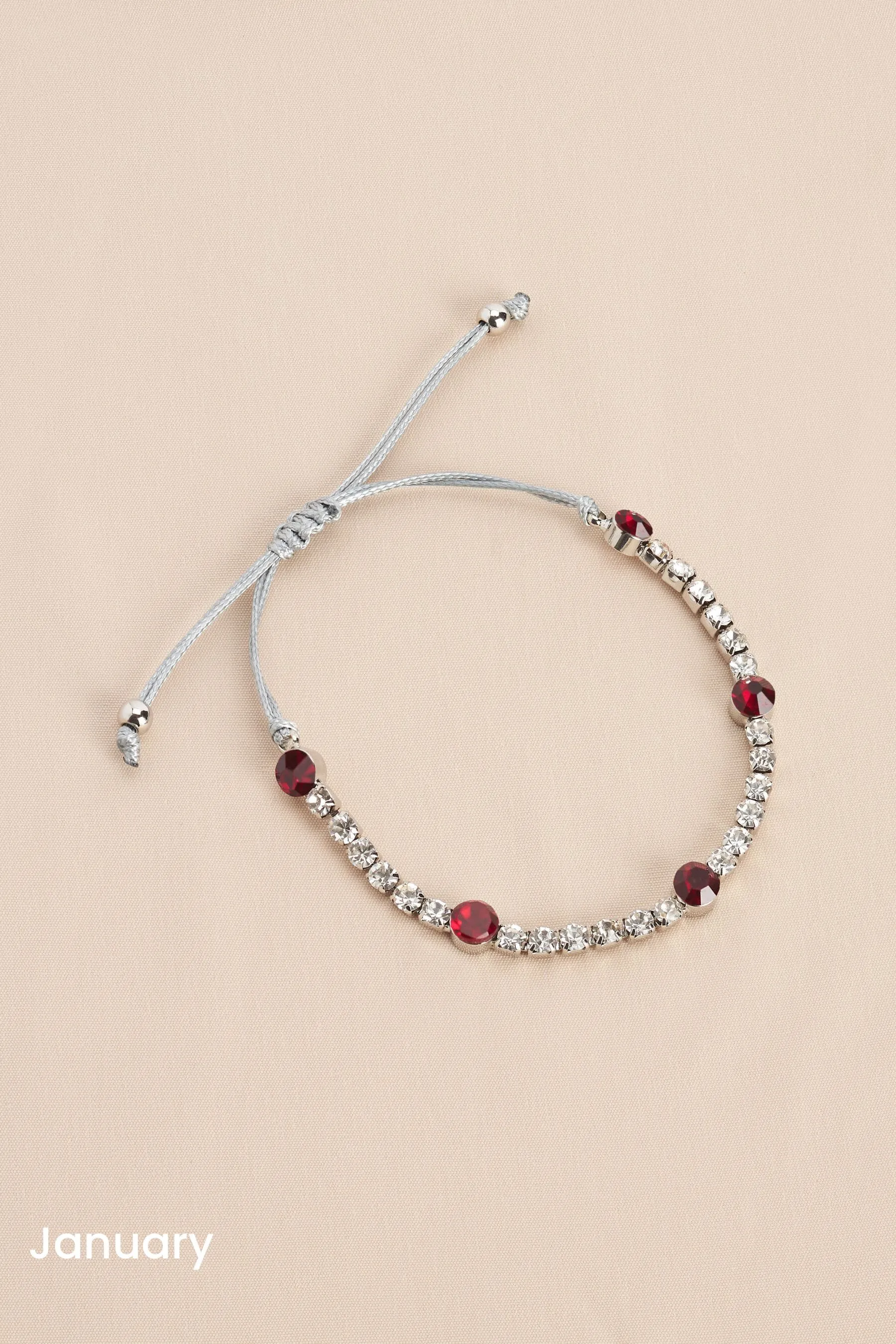 Argento a pieghe  - Birthstone - Bracciale elastico luccicante