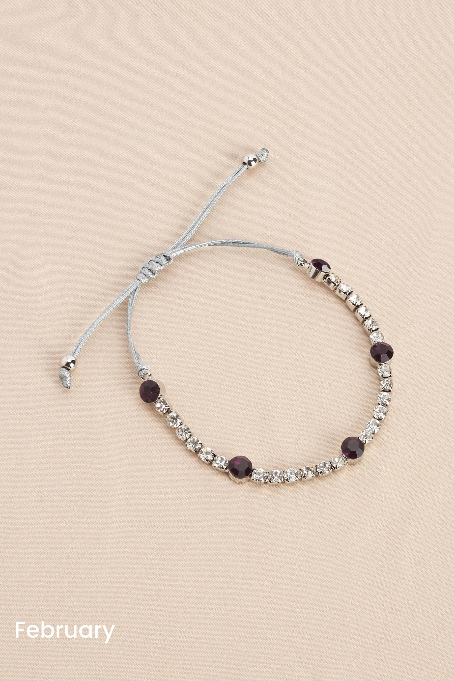 Argento a pieghe  - Birthstone - Bracciale elastico luccicante