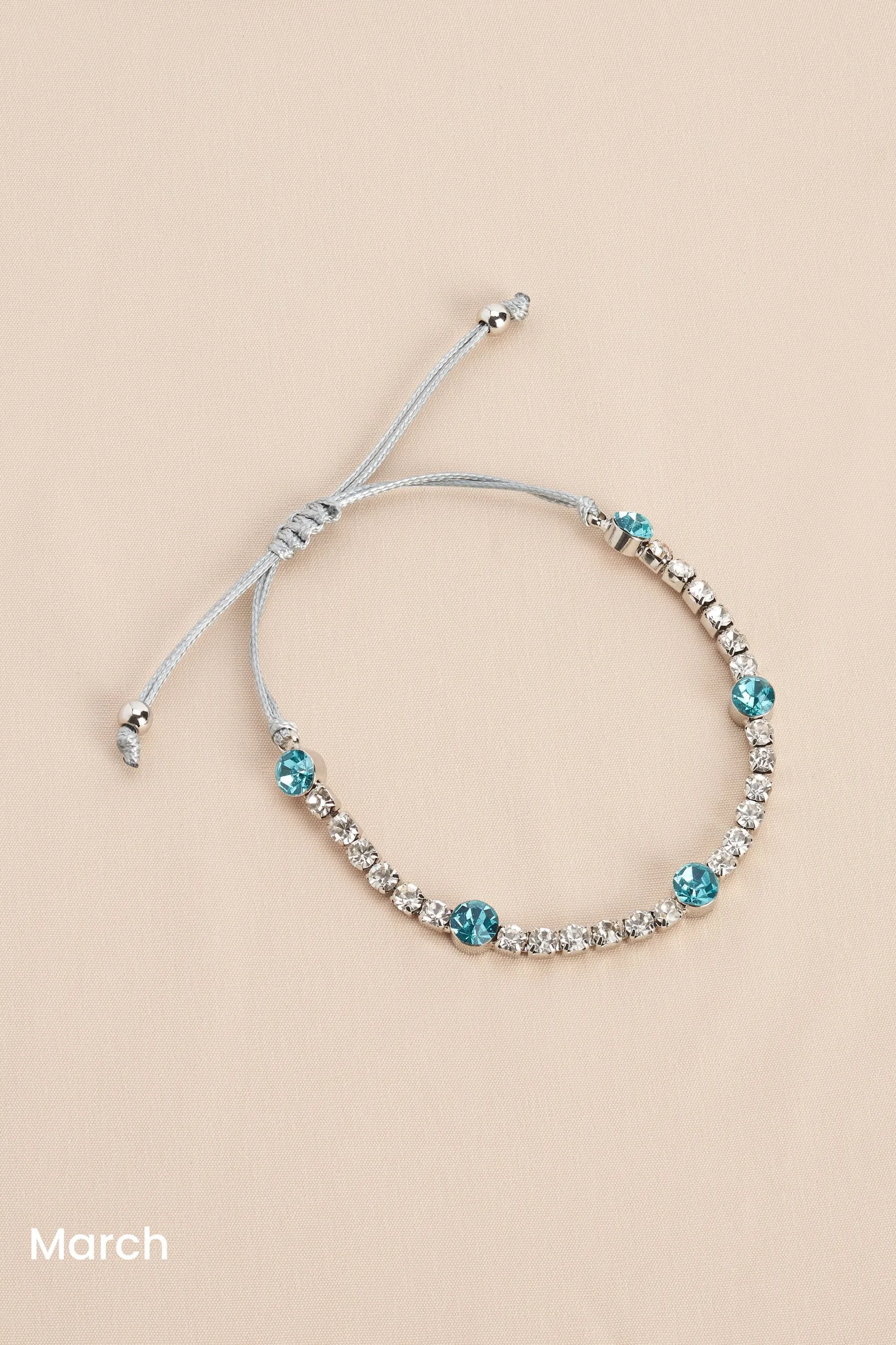 Argento a pieghe  - Birthstone - Bracciale elastico luccicante