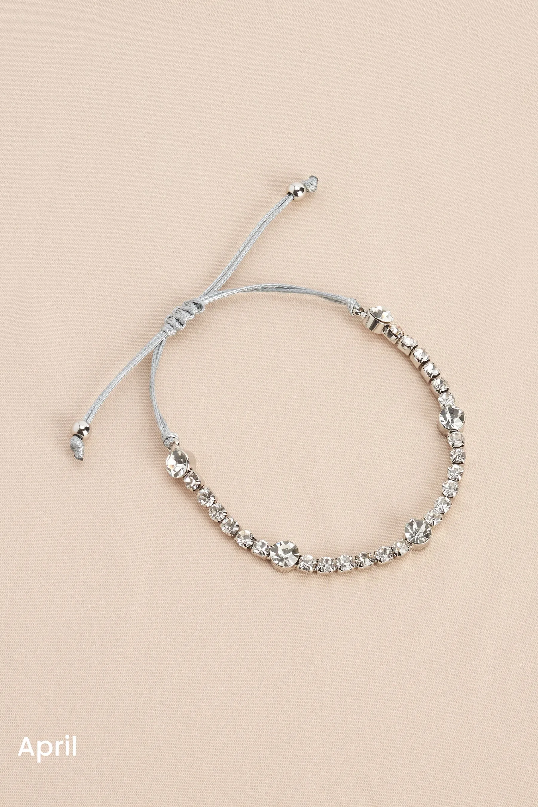 Argento a pieghe  - Birthstone - Bracciale elastico luccicante