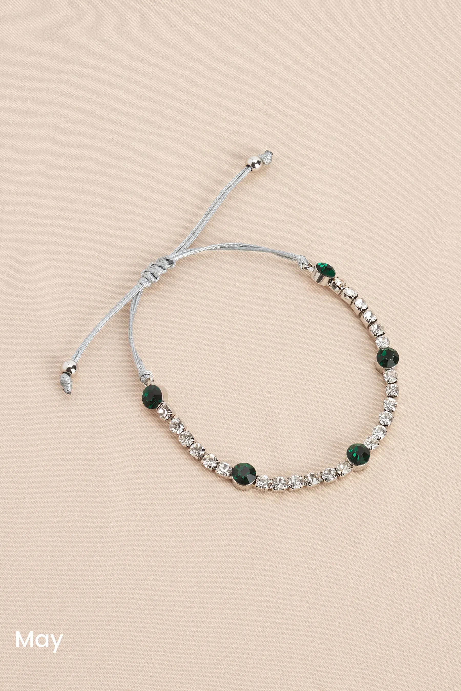 Argento a pieghe  - Birthstone - Bracciale elastico luccicante