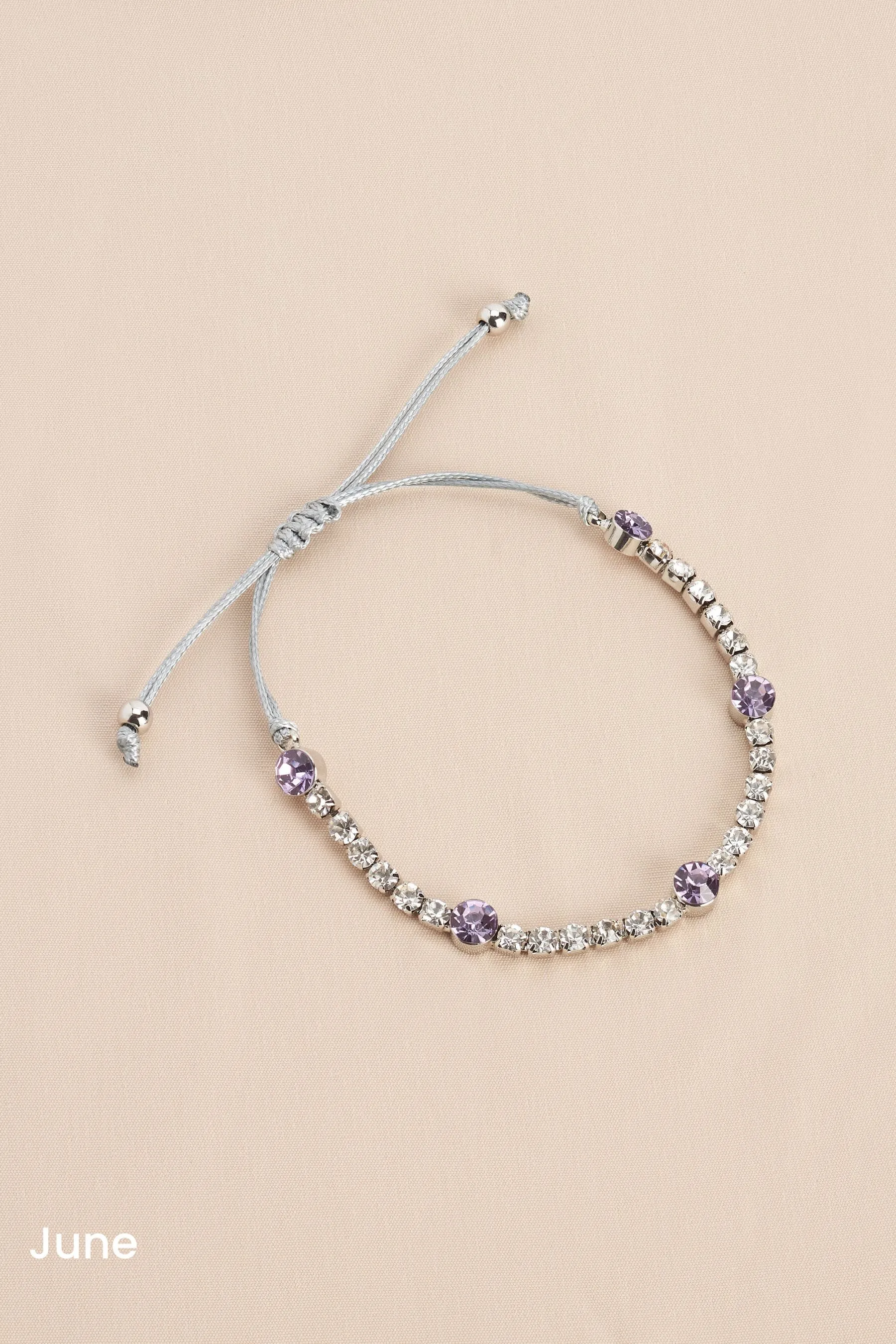 Argento a pieghe  - Birthstone - Bracciale elastico luccicante