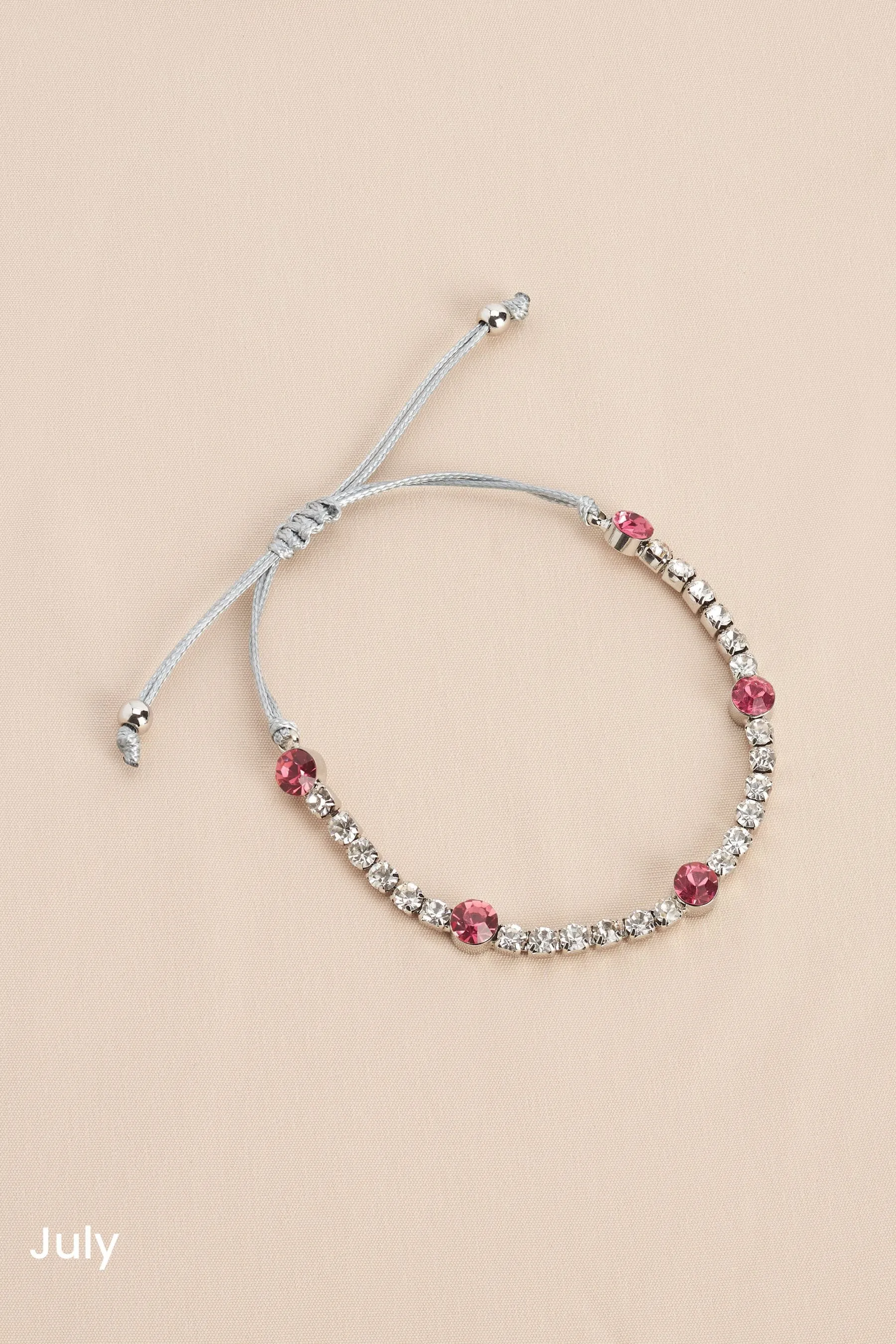 Argento a pieghe  - Birthstone - Bracciale elastico luccicante