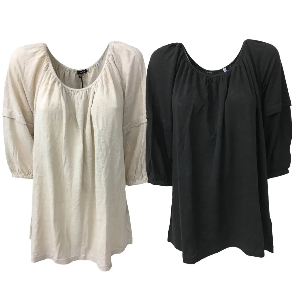 ASPESI maglia donna over Z335 F067 manica 3/4 100% Lino