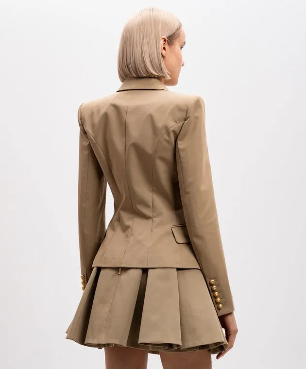 Balmain Giubbotto beige con rivetti logati DF0SM340CF47