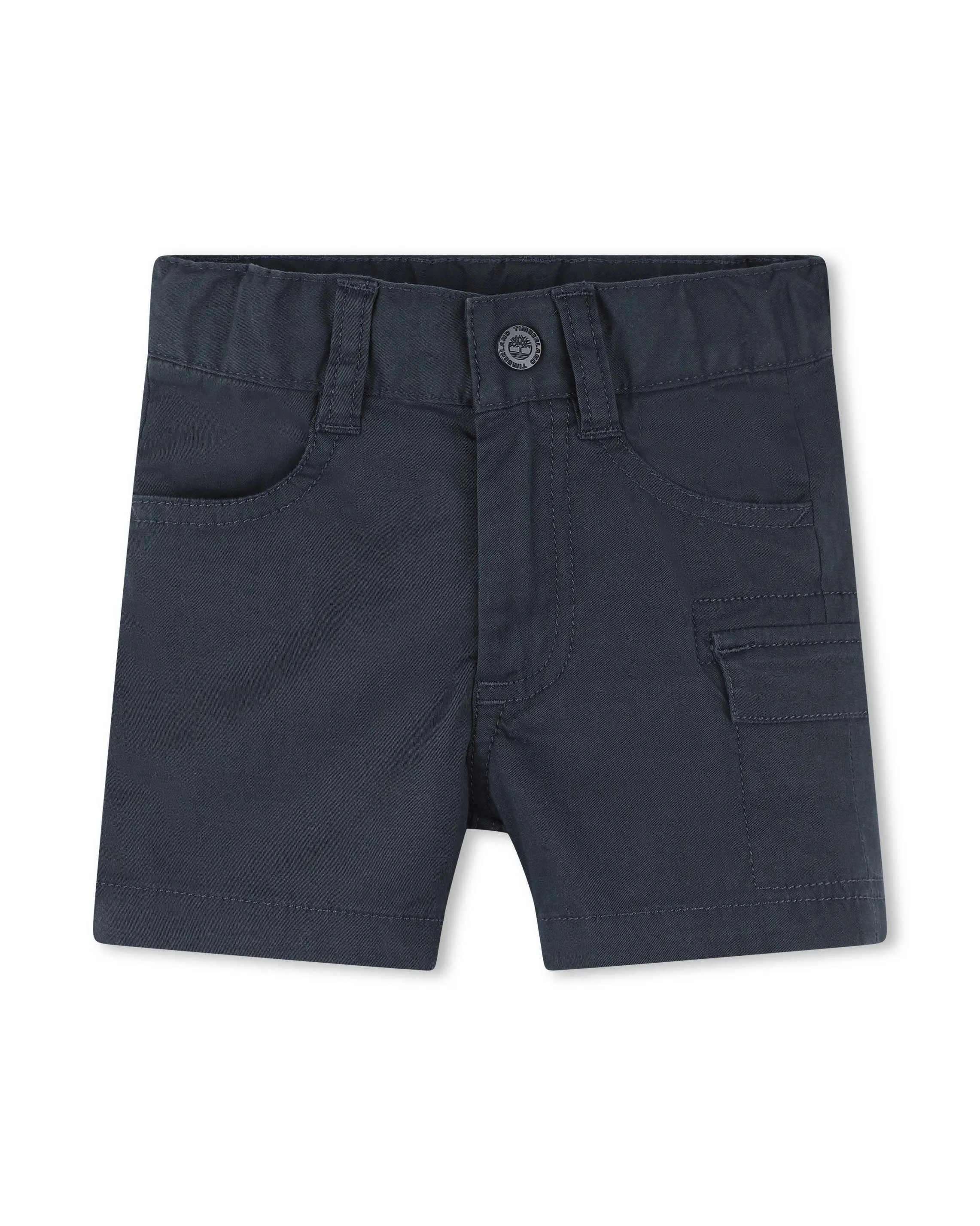 Bermuda blu in garbadina di cotone stretch con tascone 9-18 mesi