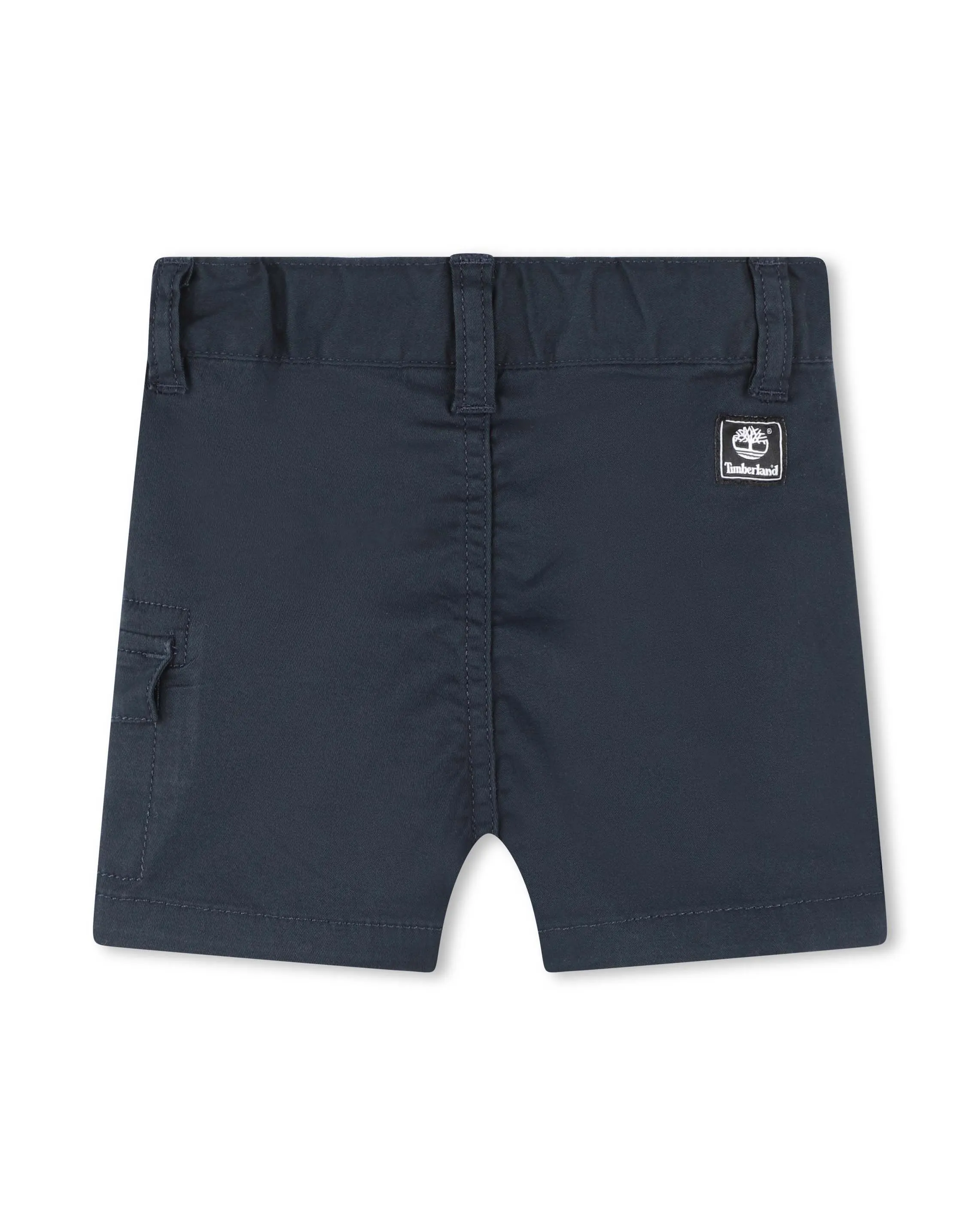 Bermuda blu in garbadina di cotone stretch con tascone 9-18 mesi