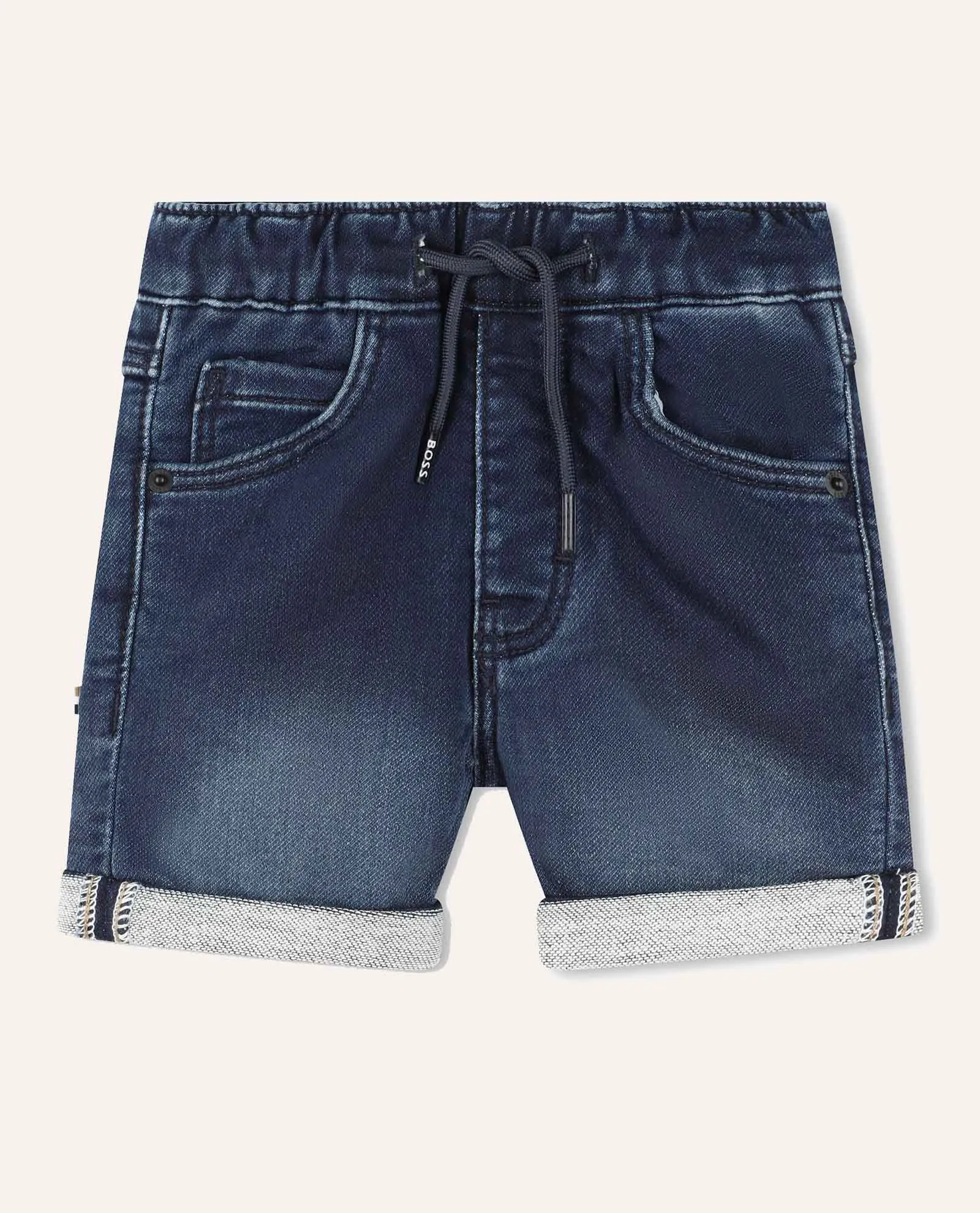 Bermuda Boss per bambini in denim elasticizzato