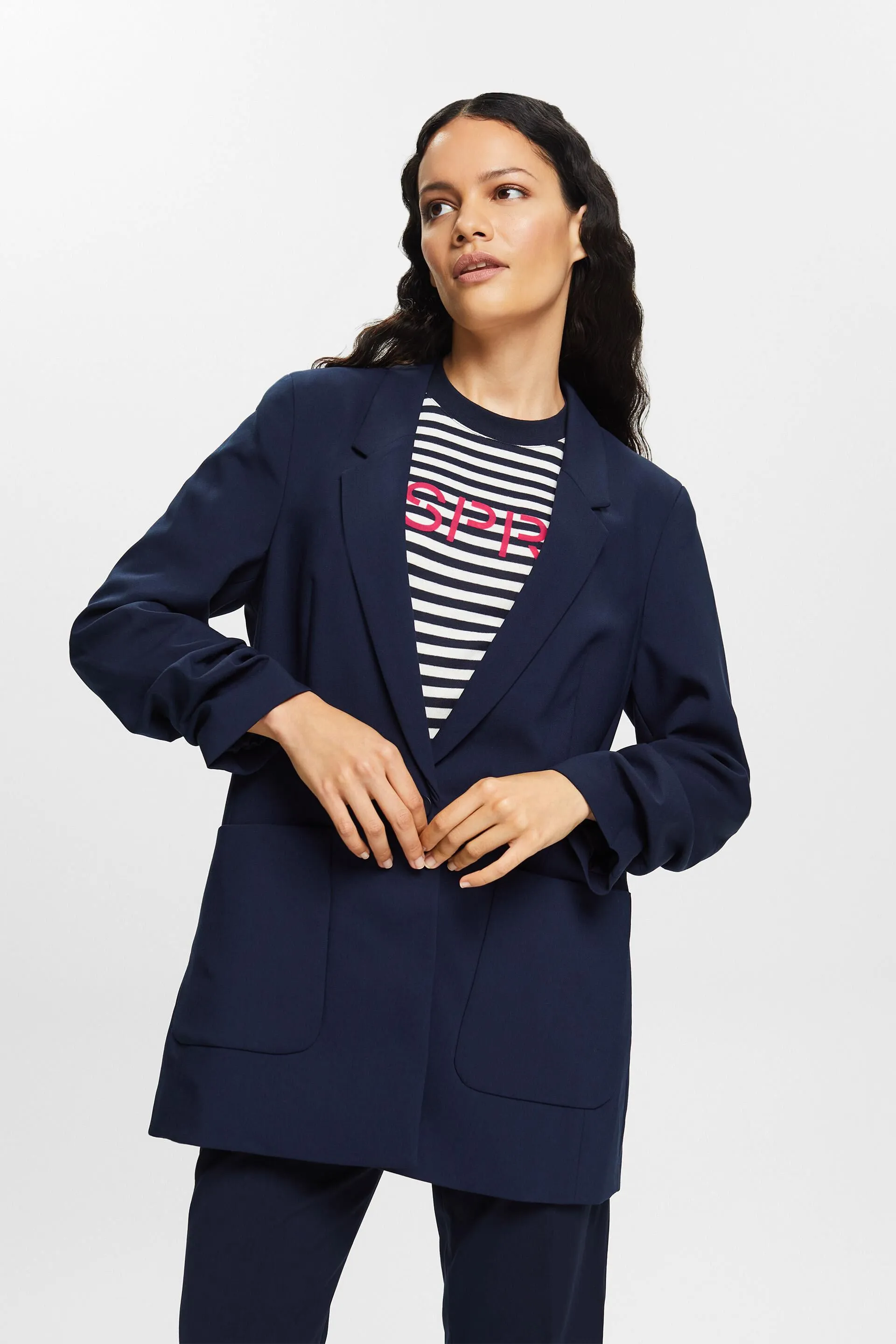 Blazer con maniche drappeggiate