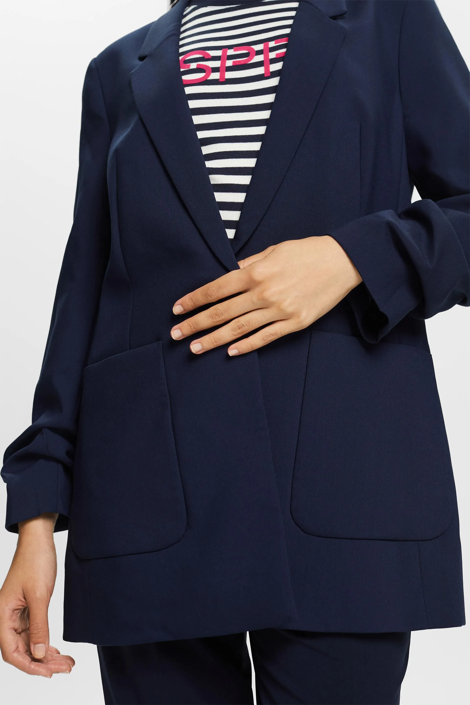 Blazer con maniche drappeggiate