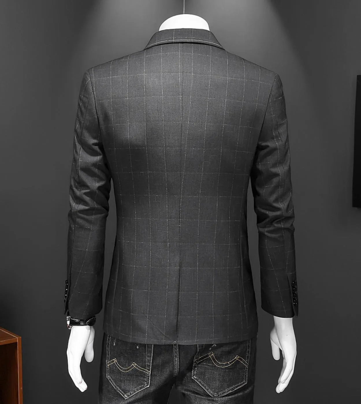 Blazer da uomo di design di lusso Blazer casual slim fit Nuova giacca blazer scozzese autunno primavera 5xl Grigio scuro Hommes