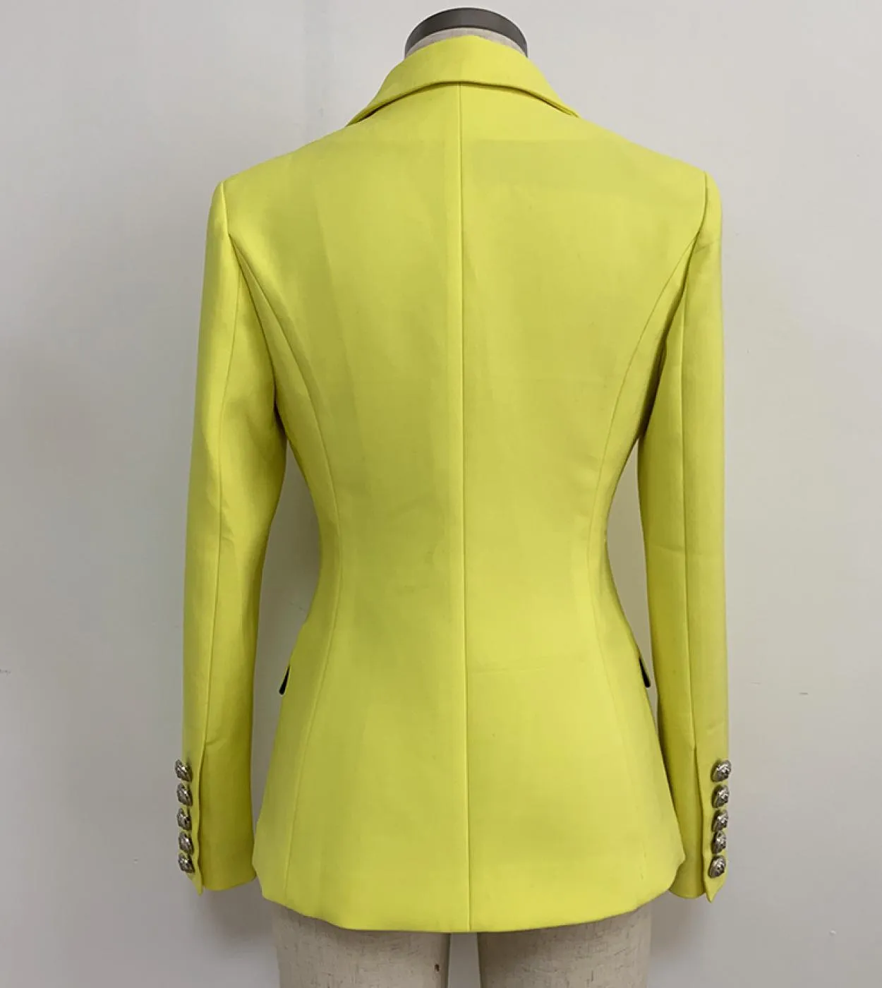 Blazer di alta qualità più nuovo stilista da donna con bottoni di leone doppio petto giacca blazer giallo fluorescente Bla