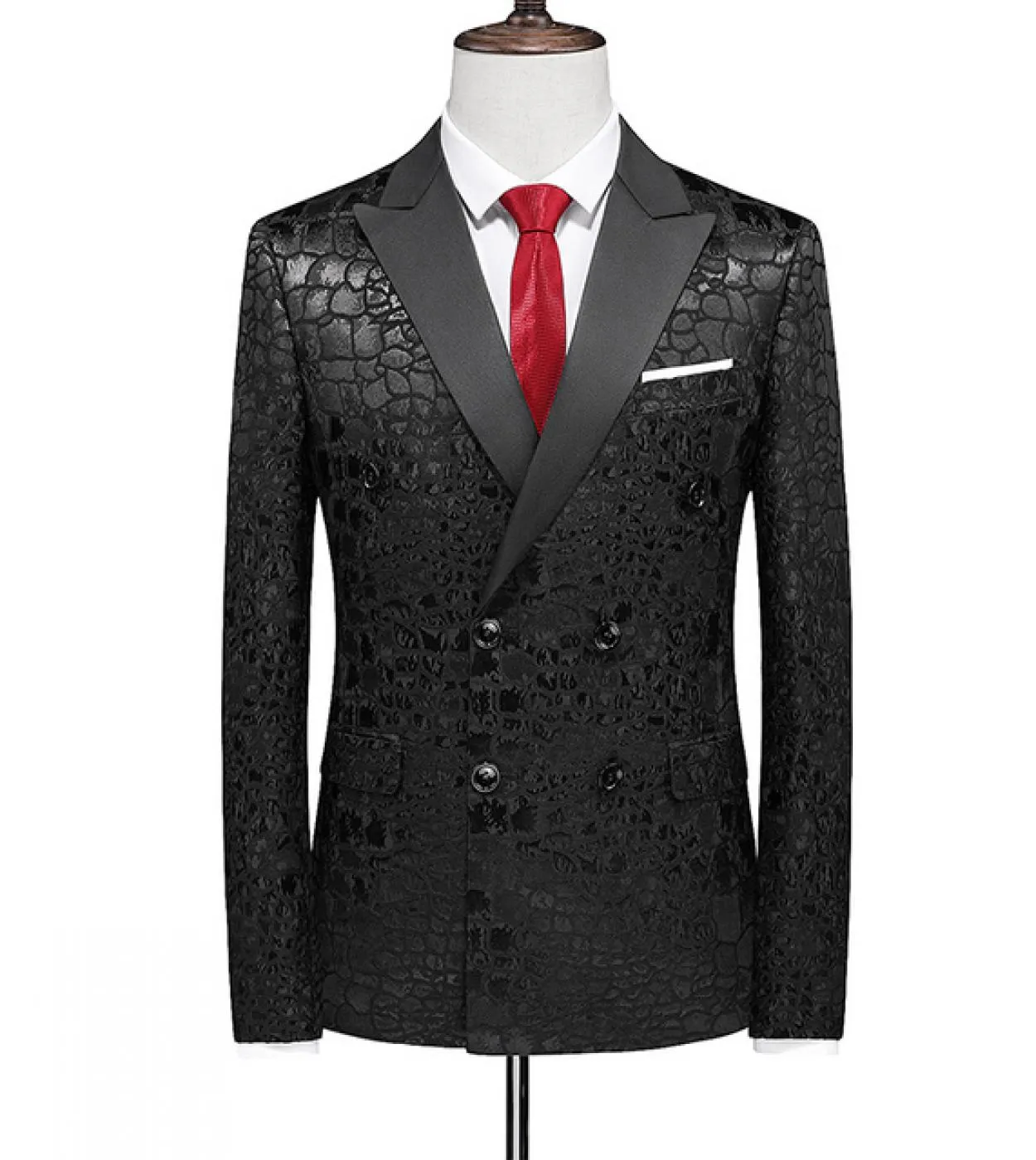 Blazer doppiopetto con collo a scialle da uomo Blazer nero a due spacchi aperti per uomo 6xl Giacca da abito elegante da ballo d