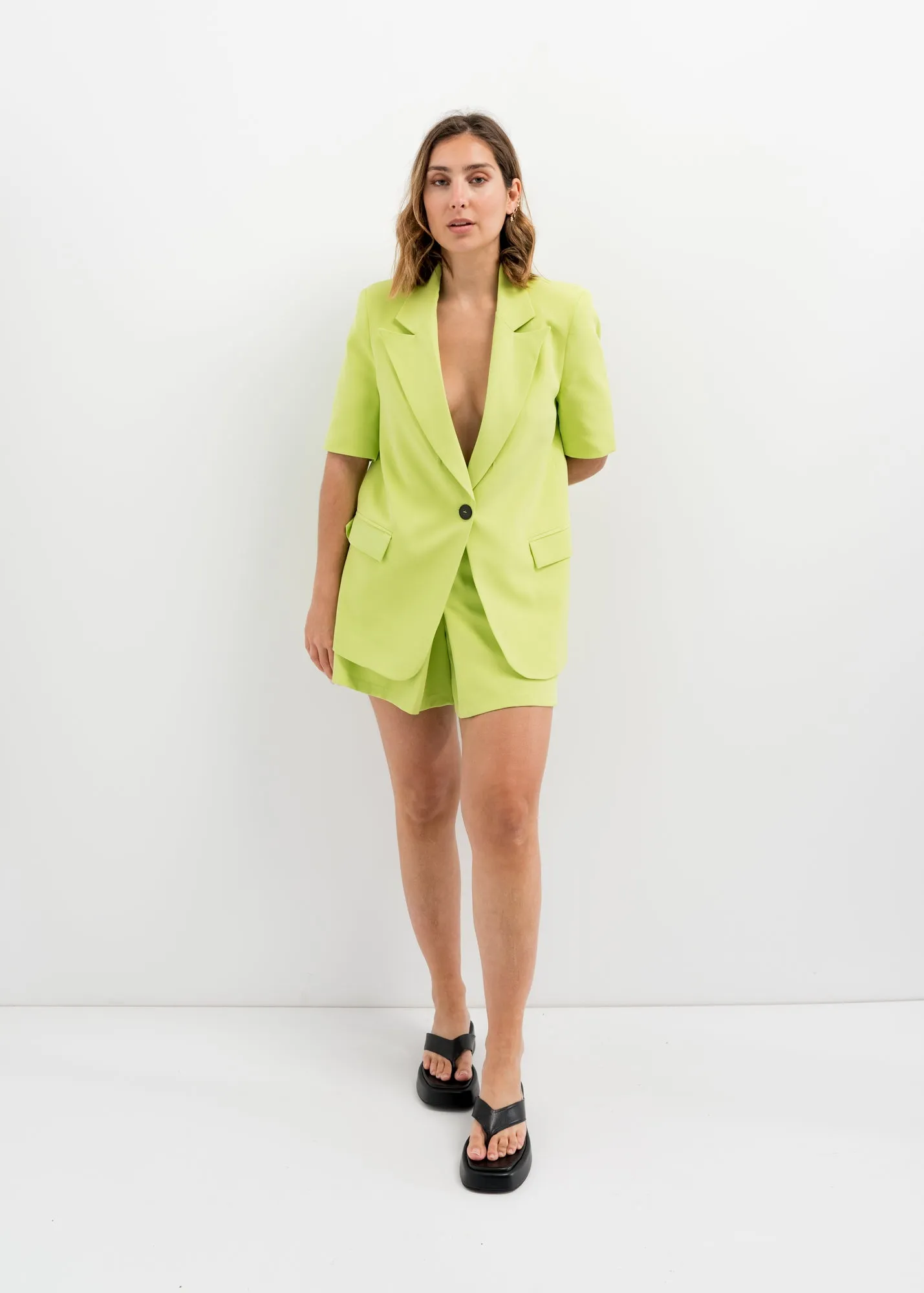 Blazer manga corta