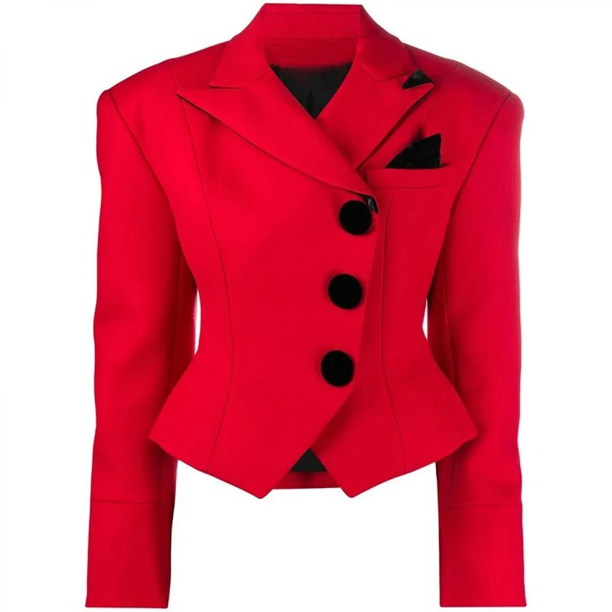 Blazer rosso da donna alla moda, vestibilità skinny, design rosso, blazer rosso, giacca blazer da donna