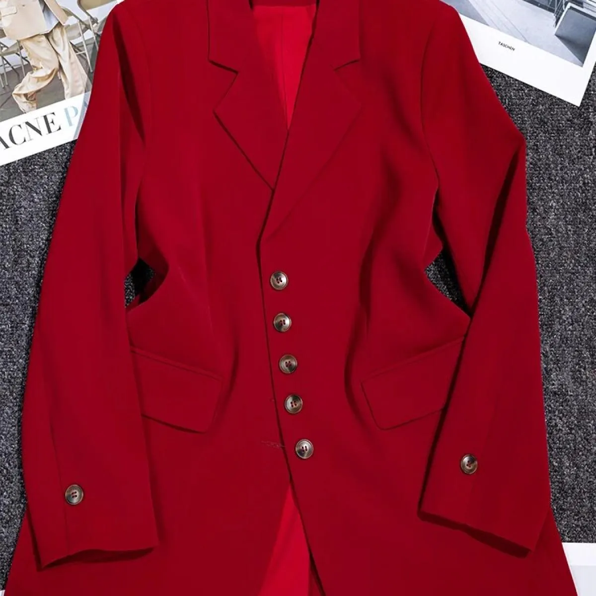Blazer viola Camicia nera Donna Giacca blazer rossa casual Blazer viola Giacche Blazer