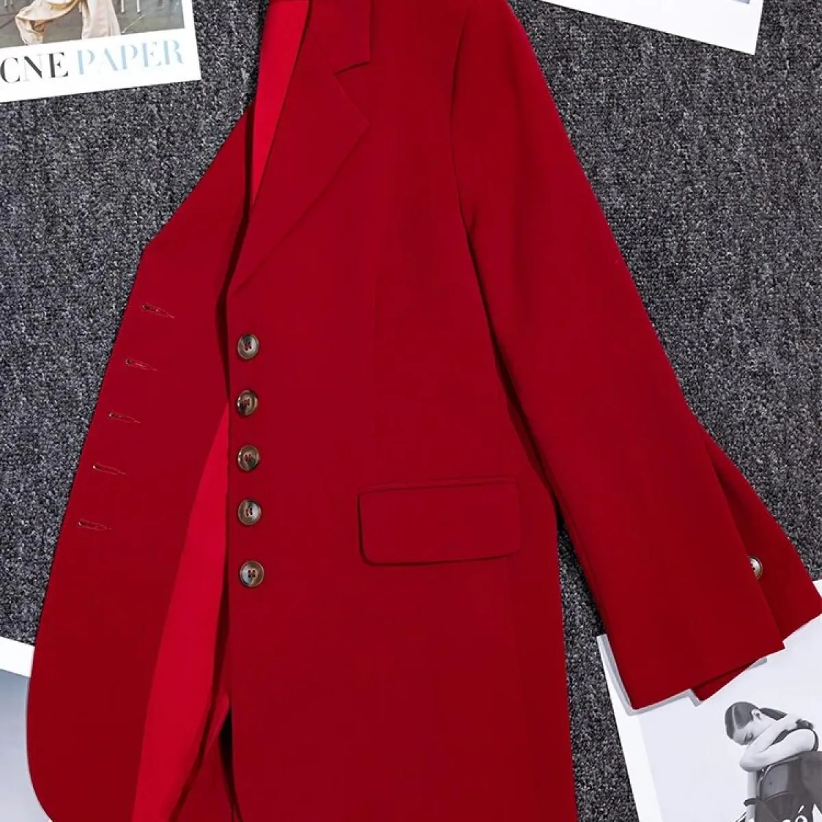 Blazer viola Camicia nera Donna Giacca blazer rossa casual Blazer viola Giacche Blazer