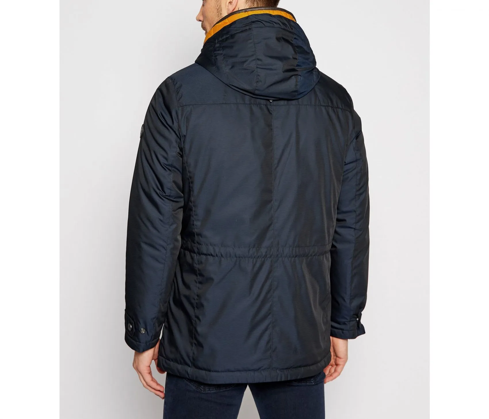 Blue parka bugatti with detachable hood modern fit