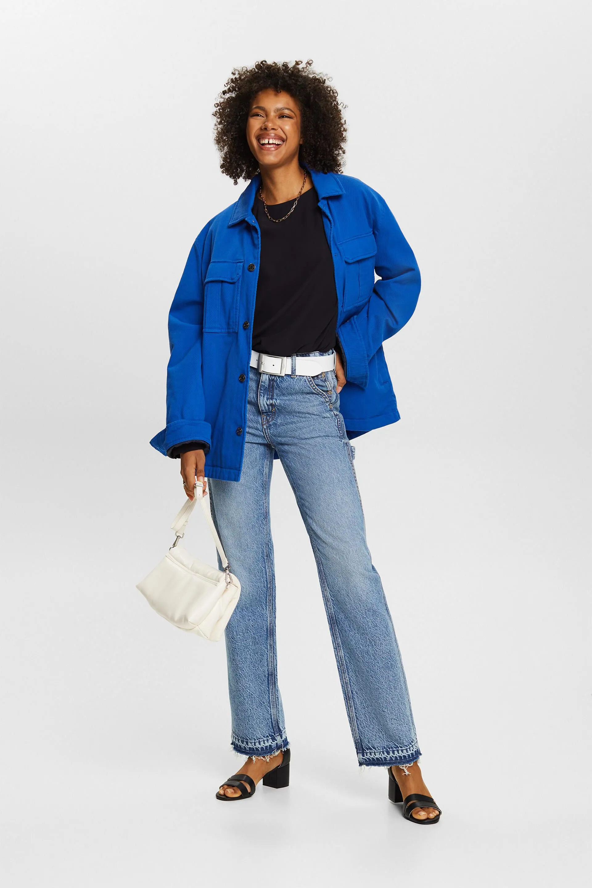 Blusa in crêpe a maniche lunghe