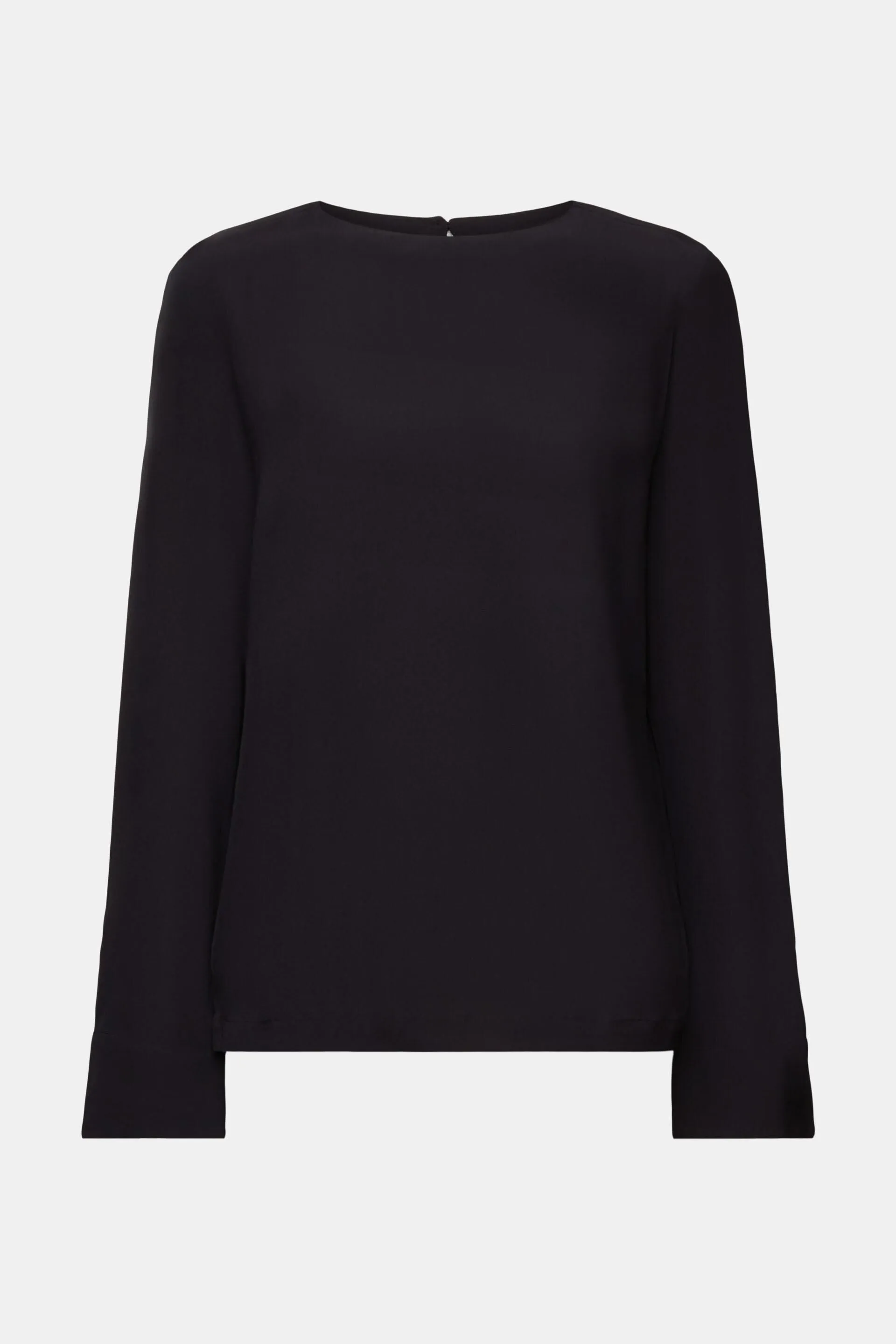 Blusa in crêpe a maniche lunghe