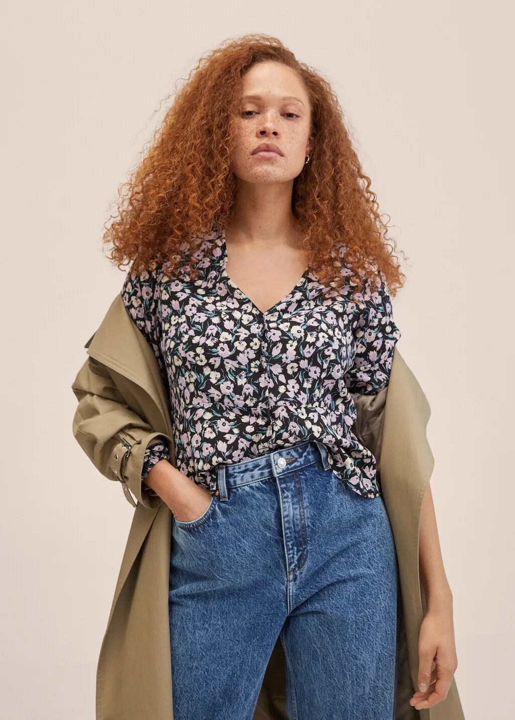 Blusa stampa fiori