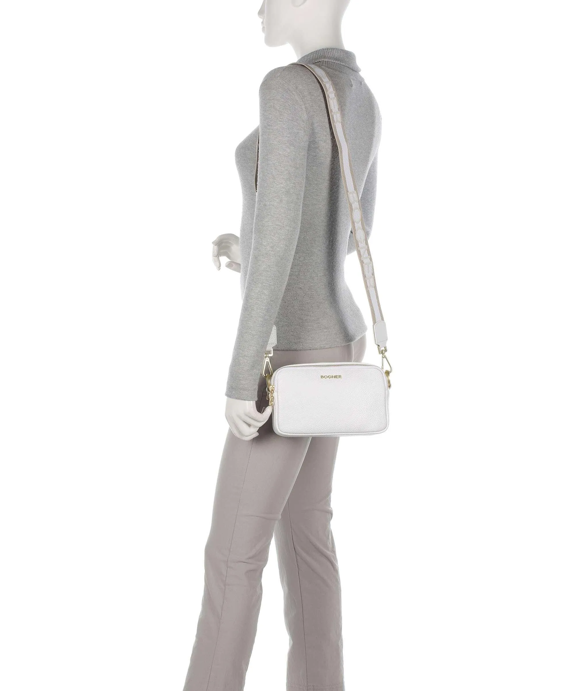  Bogner Andermatt Avy Borsa a tracolla pelle bianco  