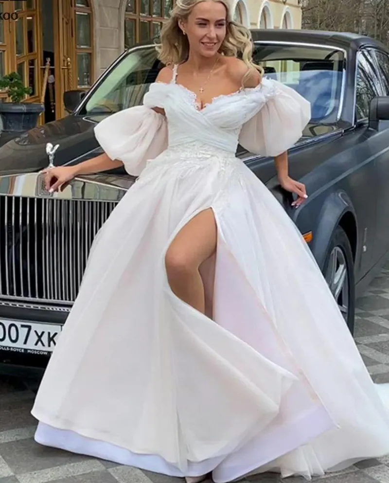 Boho Sweetheart Abito da sposa A Line Pizzo Abiti da sposa Cinghie laterali Sp