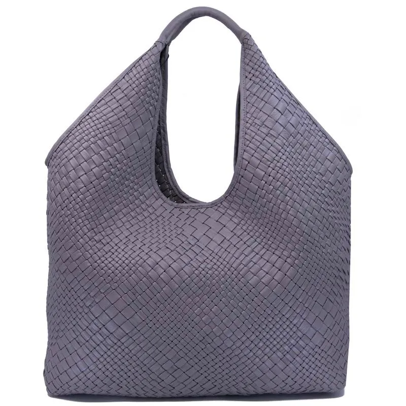 Borsa a spalla in pelle intrecciata 