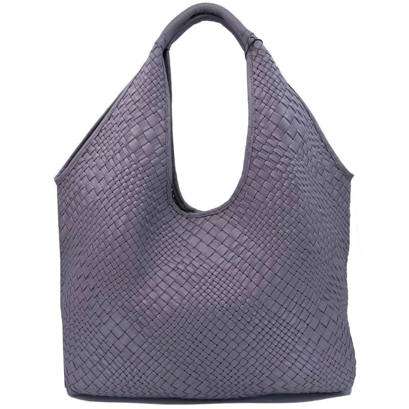 Borsa a spalla in pelle intrecciata 