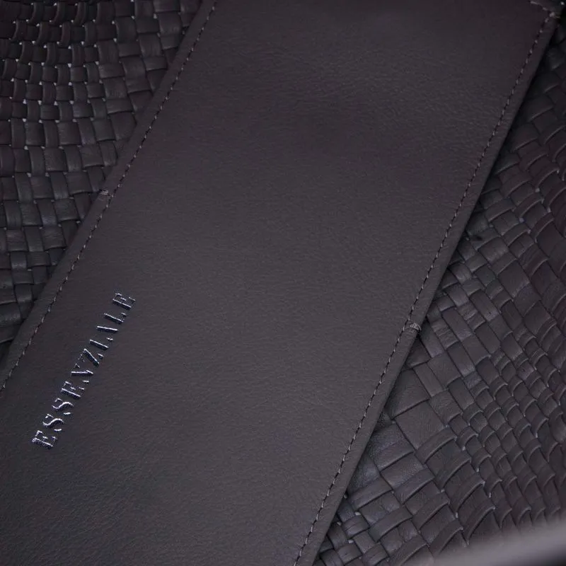 Borsa a spalla in pelle intrecciata 