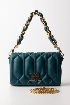 Borsa a spalla media puffy a losanghe Pavone
